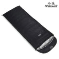 Black outdoor sleeping bag with envelope structure and white goose down filler for camping