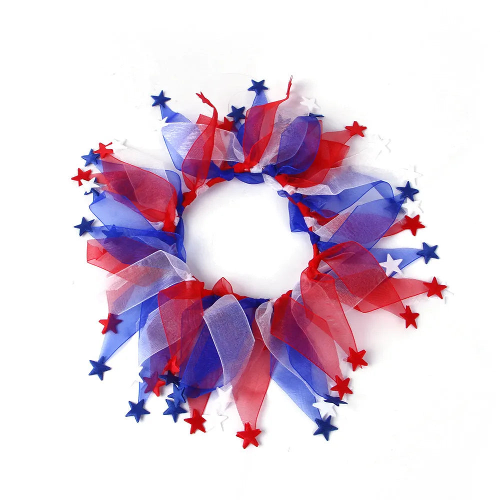Tie-dye patterned pet collar in colourful design showing Christmas Halloween themes on cloth material