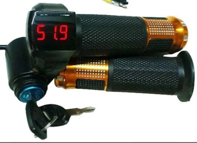 Electric scooter replacement handlebar section in blue, red, silver, and yellow colour options.
