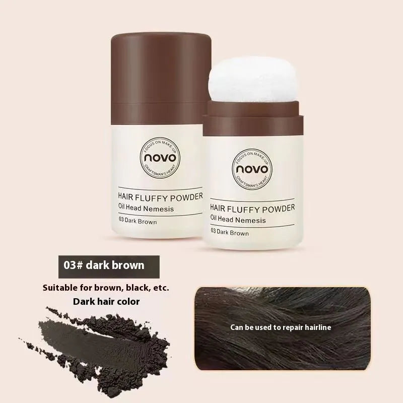Veejaga mattifying oil control booster powder in a compact for face and bangs hairline application.