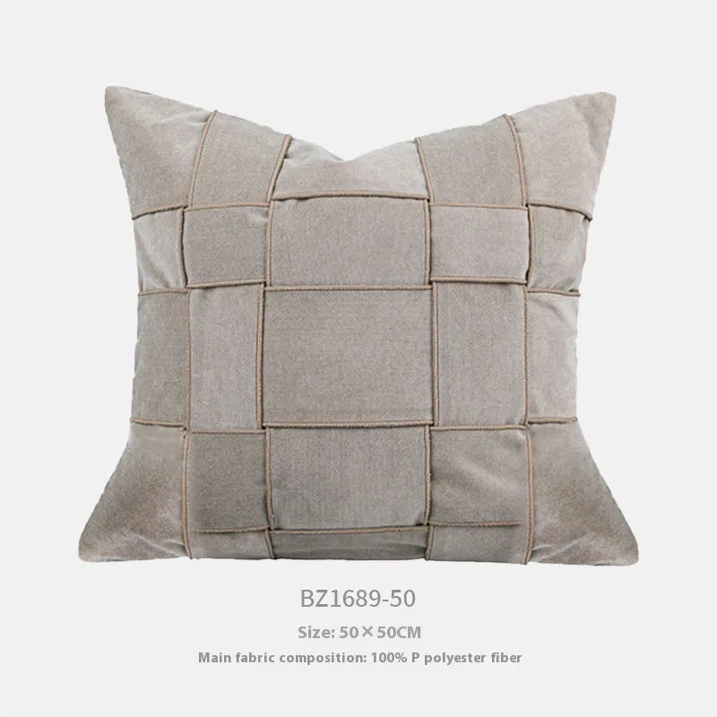 50x50cm chenille woven sofa cushion in choice of seven colours with feather velvet filler