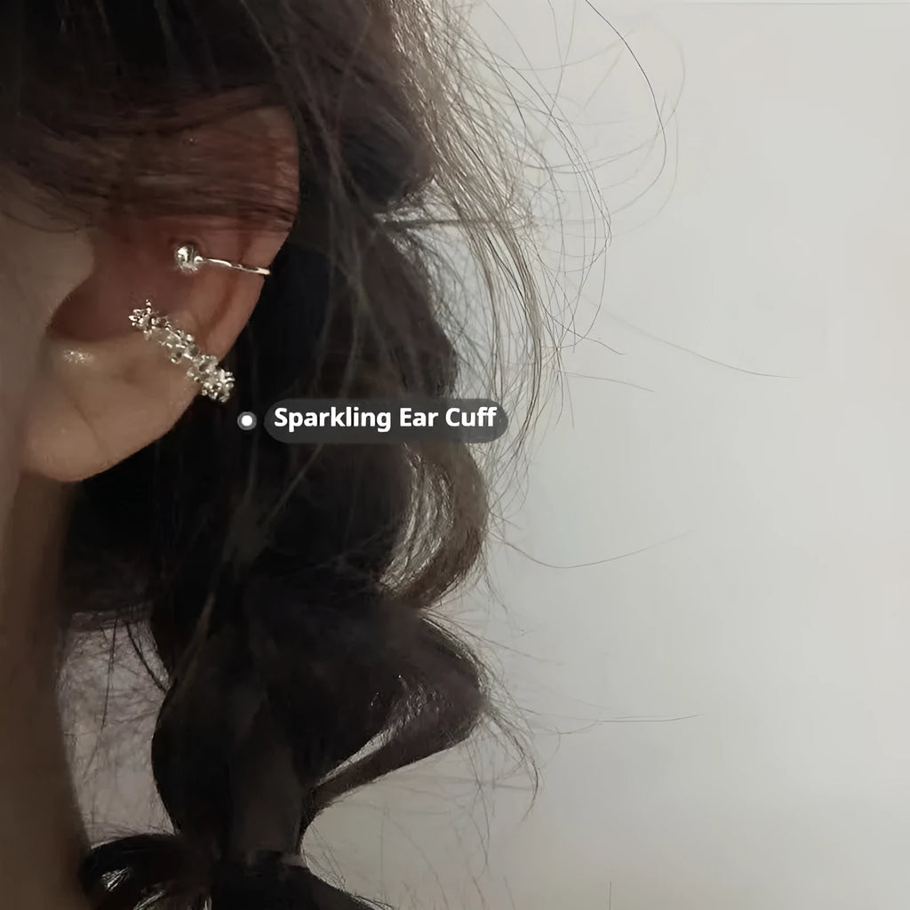 Alloy geometric ear clip earrings with irregular shape and frosty finish in B4710 colour