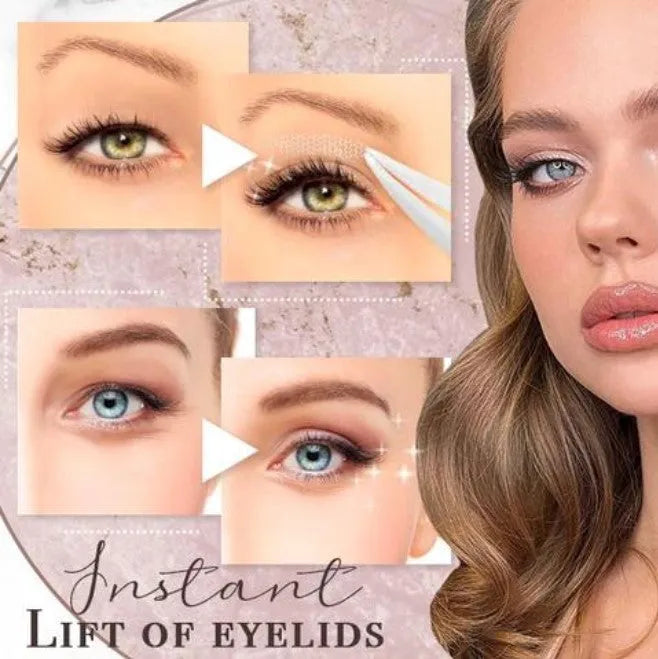 No Glue Eyelid Sticker set showing L, M, and S sizes in non-woven fabric for household application