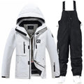 Men's and women's winter outdoors veneer double board ski suit in blue, pink, green and white colours for snow sports