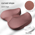 Curved bevel memory foam seat cushion for tailbone support in beige colour