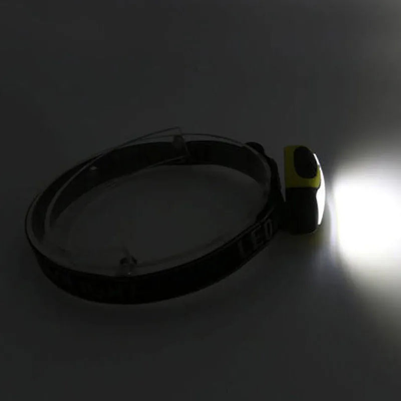 Yellow three-speed COB headlamp for outdoor night riding and hands-free work.