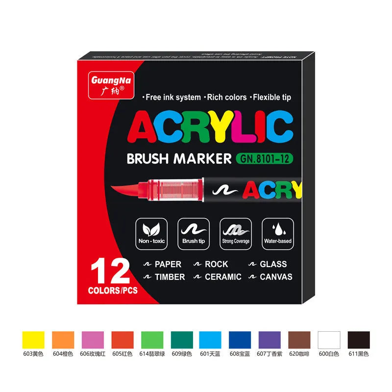 Set of acrylic marker pens for painting and graffiti art in multiple colour options