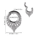 Drop-shaped auricle earlobe round hanging egg fashion ear extender with totem elements in stainless steel