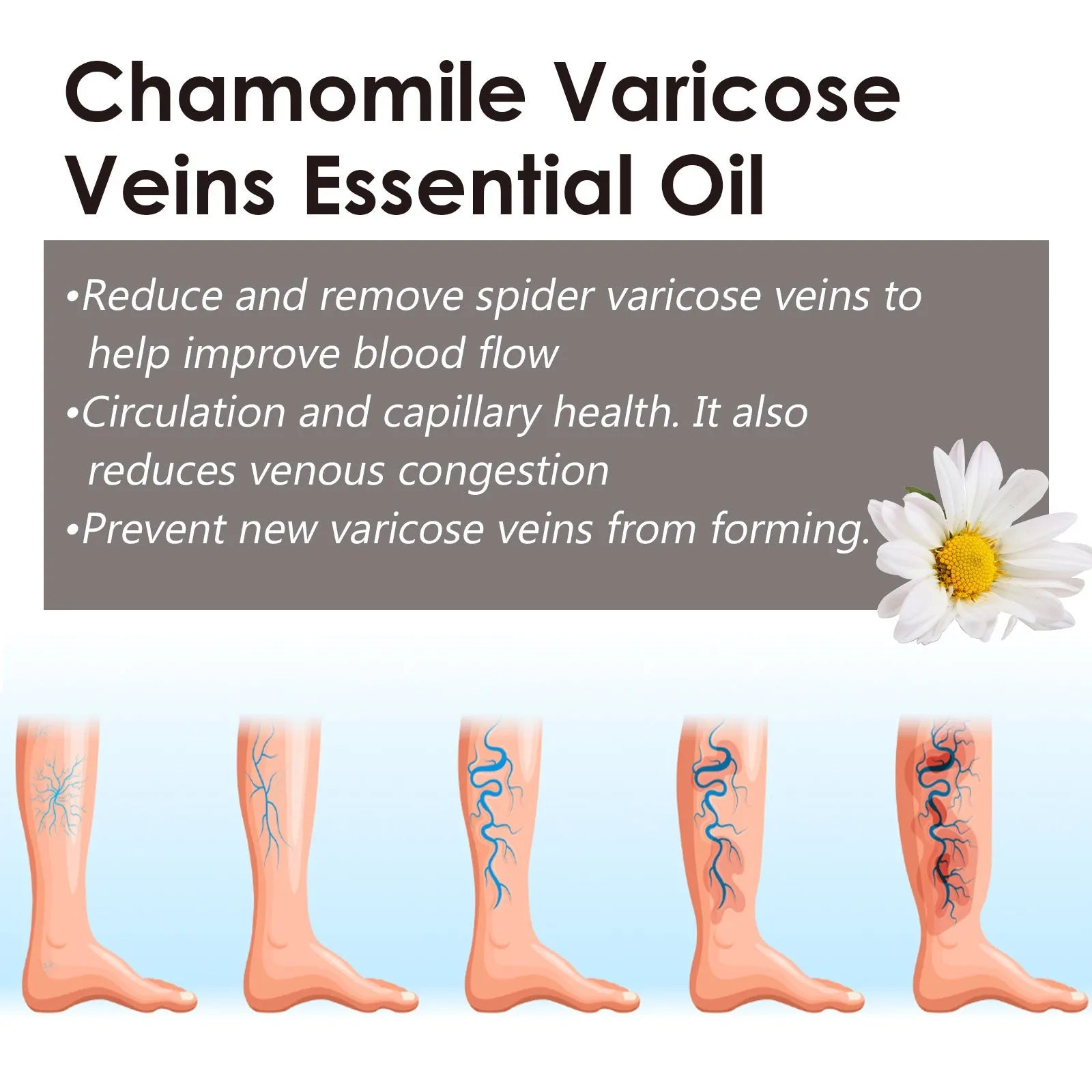 10ml chamomile leg essential oil bottle for massage and skin care