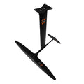 Black carbon fibre racing hydrofoil with 1051mm front wing for surfing