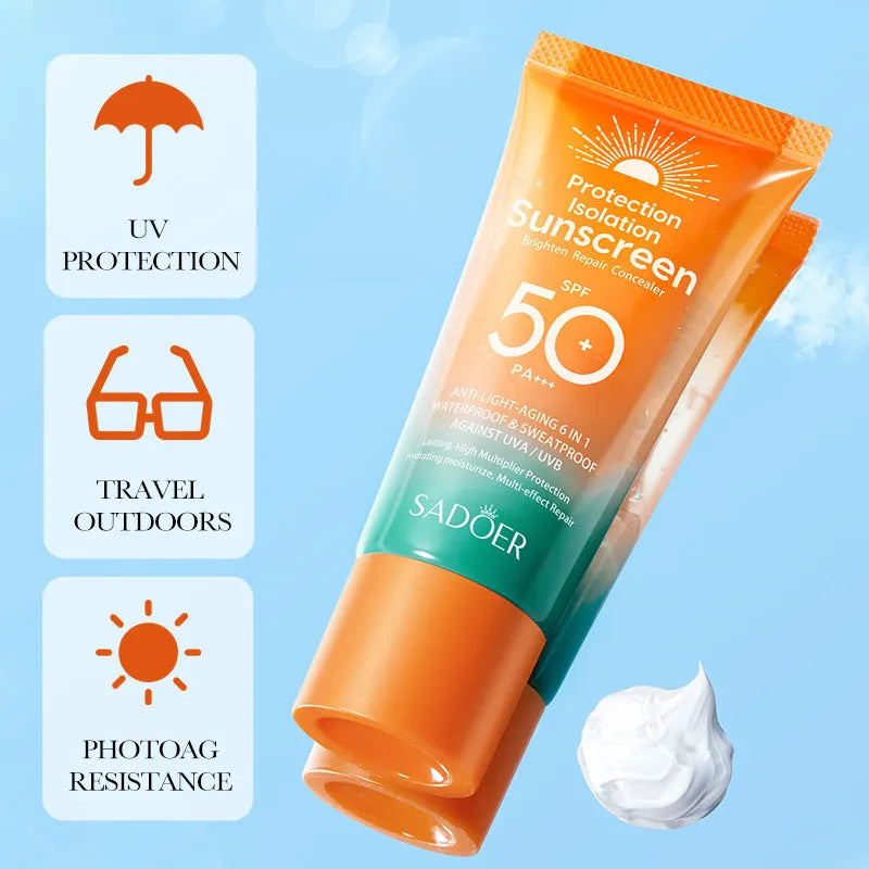 Double tube multi-effect repair isolation sunscreen 50g with primer properties