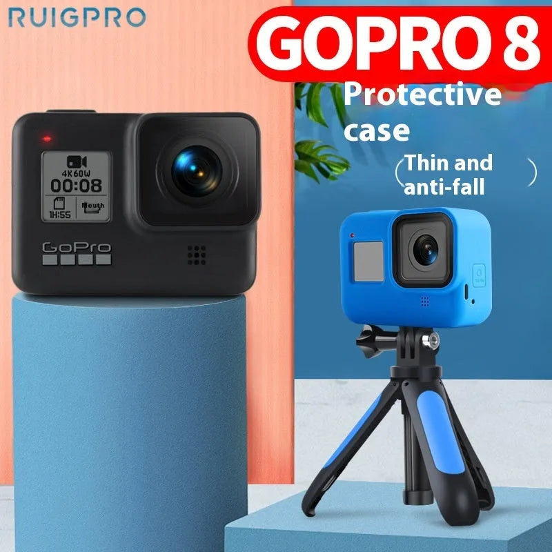GoPro HERO8 Black silicone protective sleeve with anti-lost hanging rope and app bag accessories