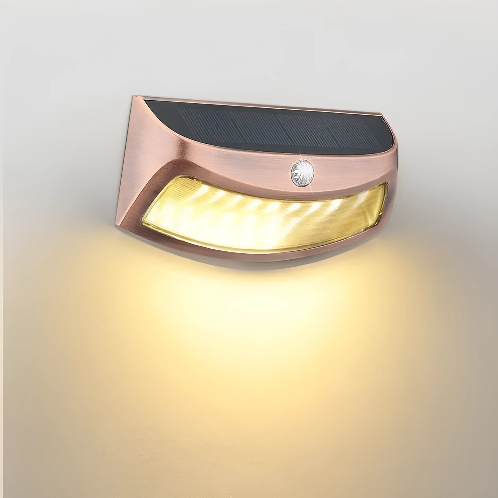 Solar outdoor wall lamp with smiling face design for garden and courtyard lighting