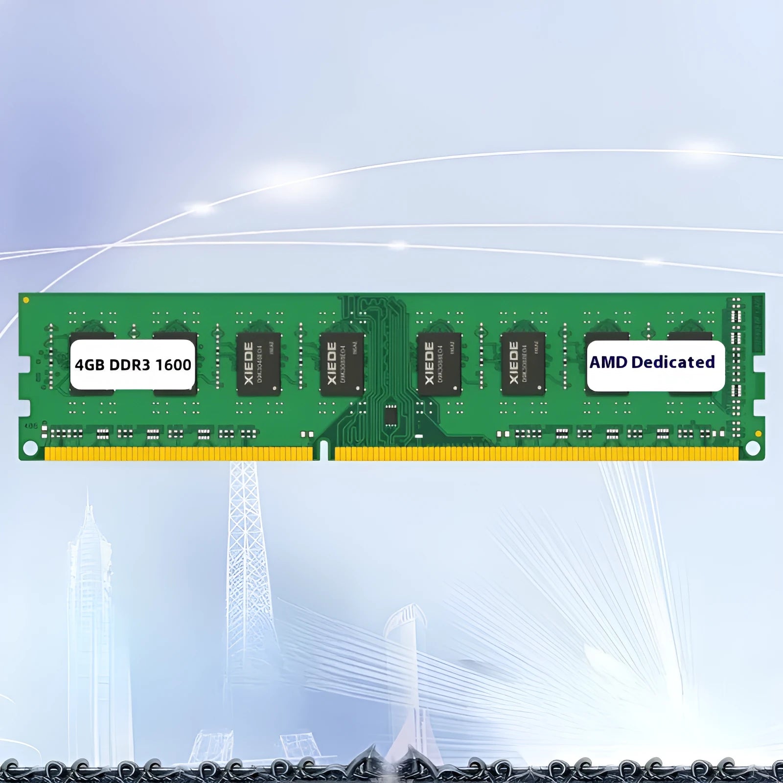 Single 4GB DDR3 1600MHz desktop memory module for AMD system upgrades
