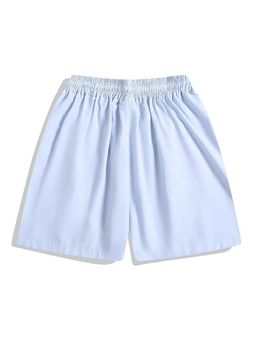 Men's quick-drying sports shorts in loose straight-leg style with elastic waistband
