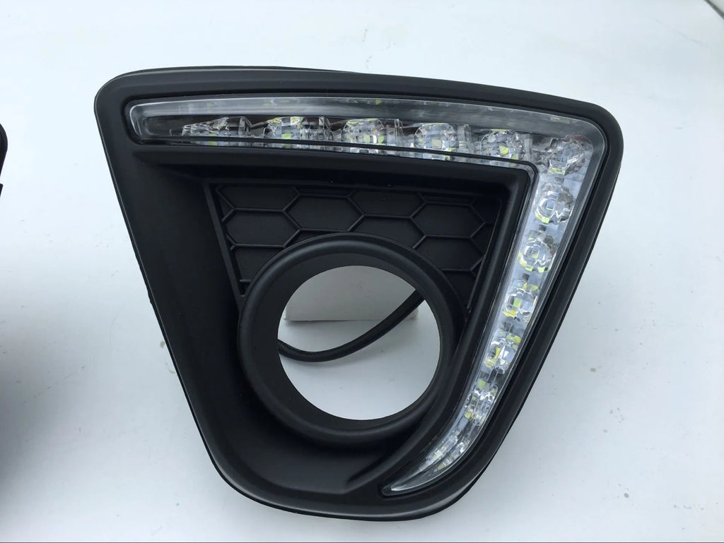 Pair of electroplated LED daytime running lights for Mazda CX-5 with white and yellow illumination options