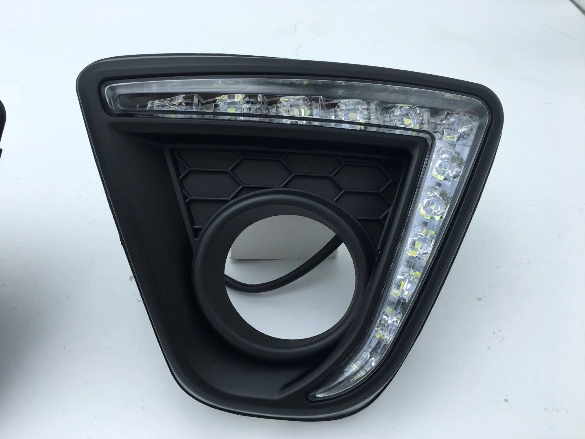 Pair of electroplated LED daytime running lights for Mazda CX-5 with white and yellow illumination options