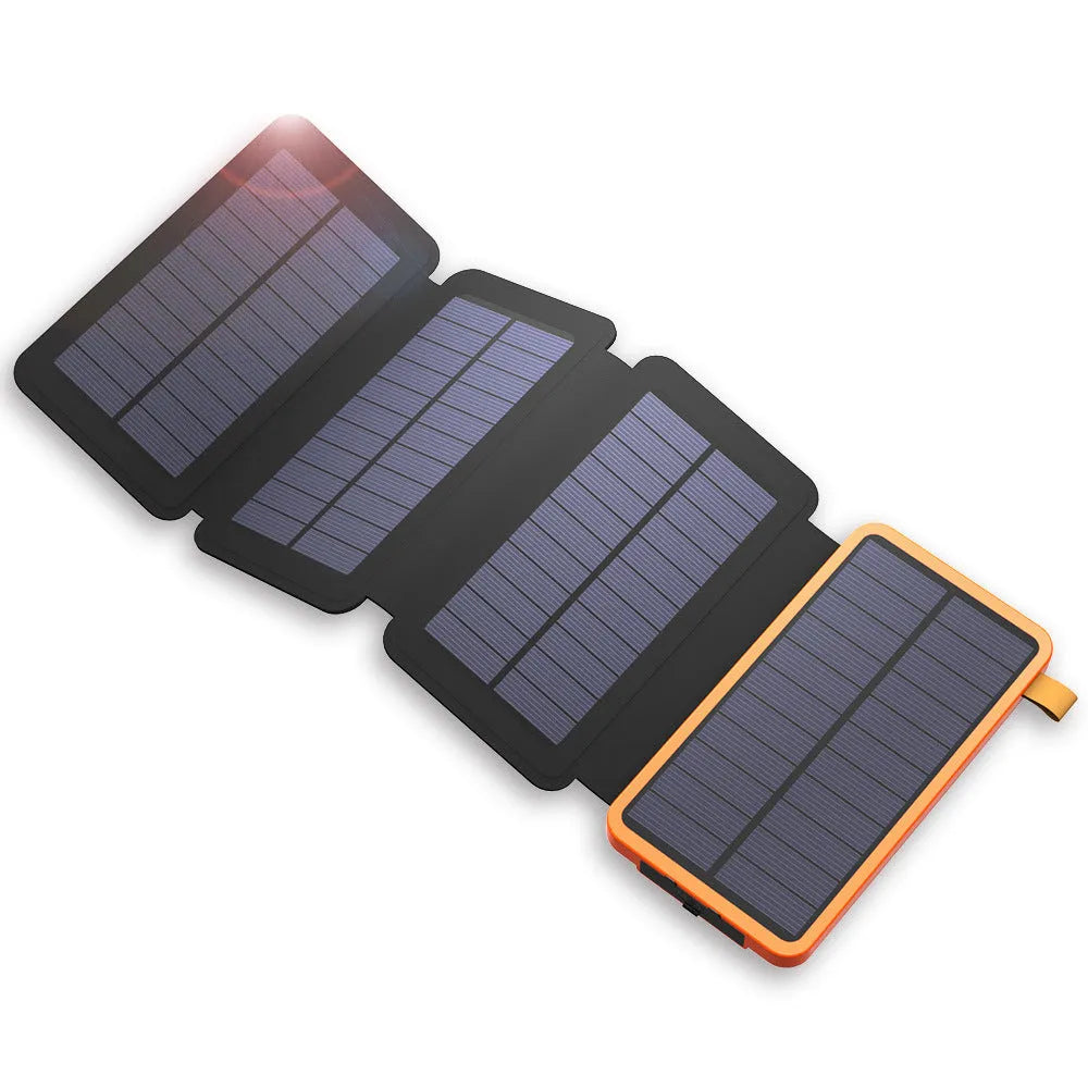 Outdoor solar phone charger in multiple colours with solar panel and LED light