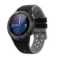 Blue silicone strap smart watch with 1.3-inch screen displaying fitness metrics