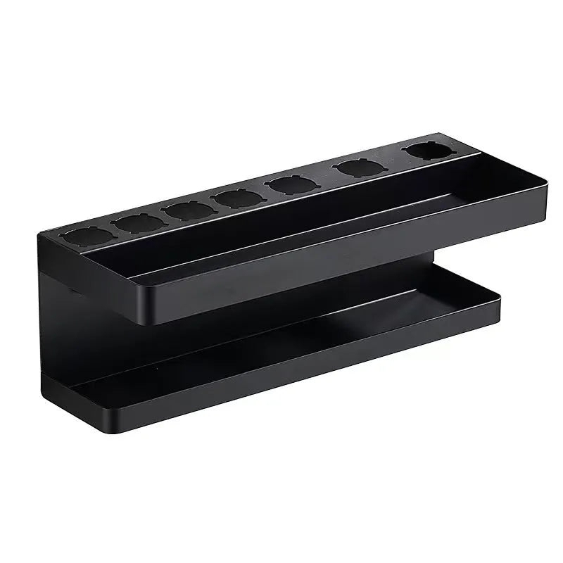 White double-layer bathroom storage rack for Marcel wavers with punch-free installation