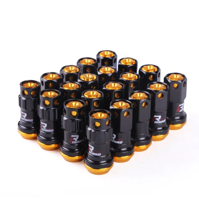 Forged aluminium alloy wheel hub nuts in multiple colours with M12 thread specifications