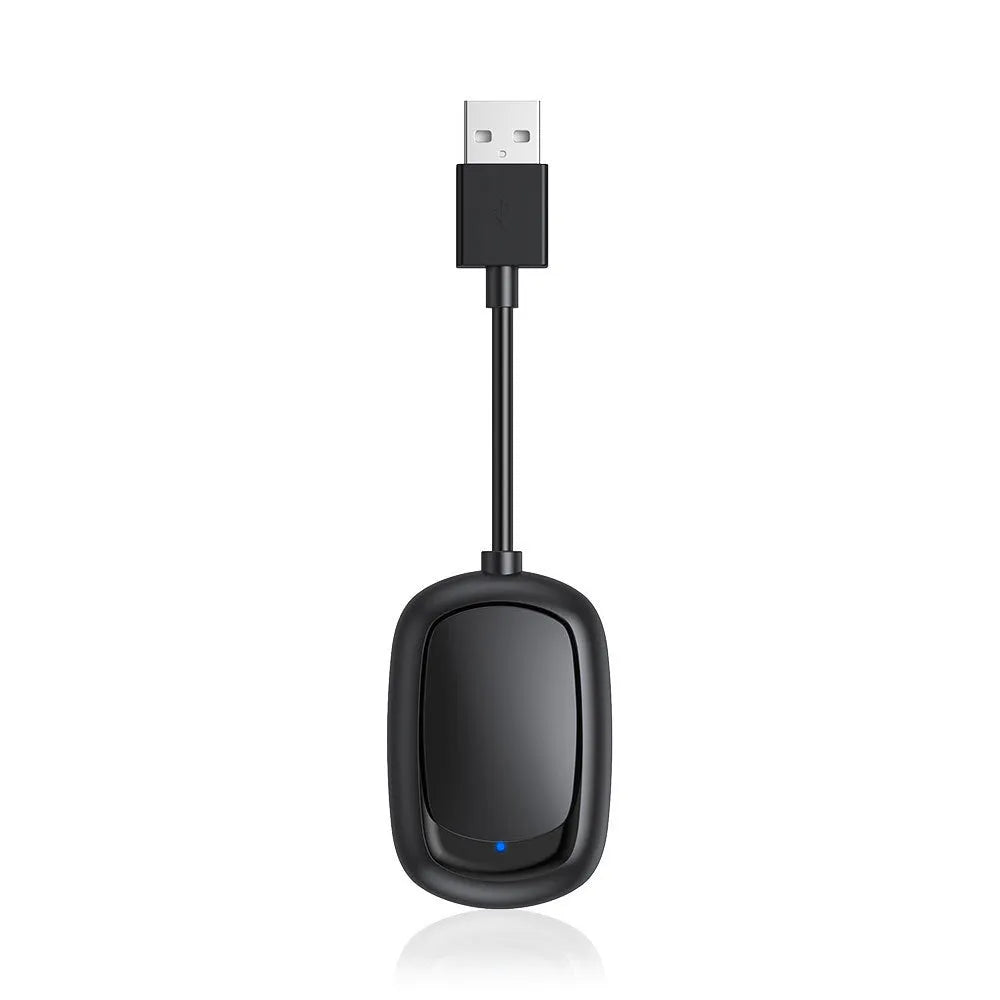 Wireless CarPlay Android Auto 2-in-1 interconnection box with USB connector and ABS plastic enclosure