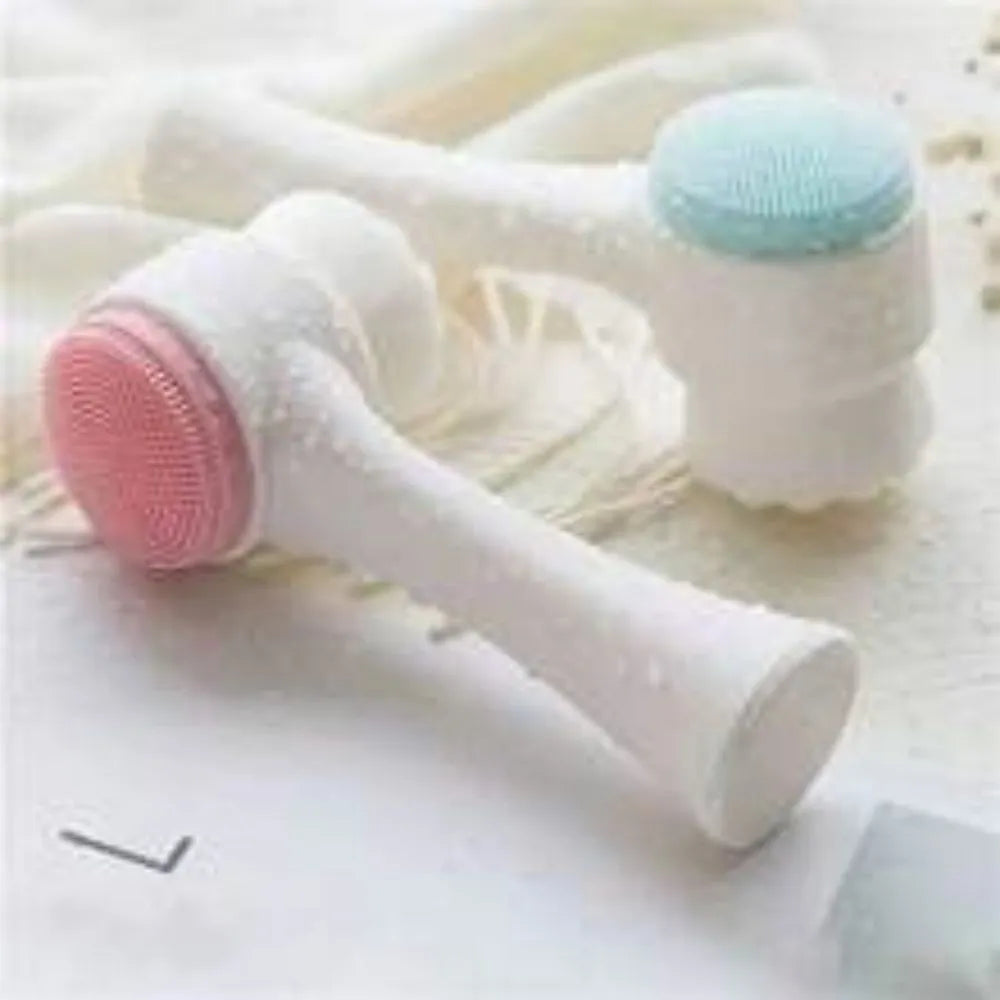 Blue pet paw brush with soft nylon bristles for grooming dogs and cats