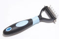 Dog knot opening comb in small or large size, plastic and stainless steel, multiple colours, 17.3cm length