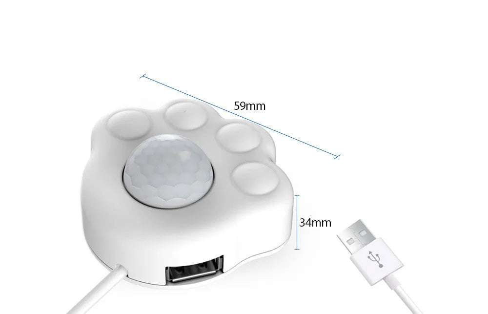 White infrared sensor induction control head for pet water dispenser, USB, approx 3m range