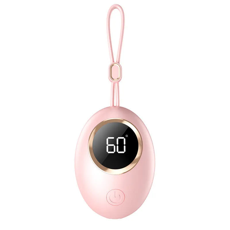 USB-powered hand warmer power bank with digital display in one of six colour options