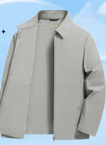 Men's summer business lapel jacket in navy blue, gray green, or creamy white