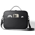 Black superfiber MR glasses storage box for Vision Pro equipment showing dimensions