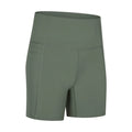 Women's solid colour cotton blend sports shorts with a super stretch waistband.