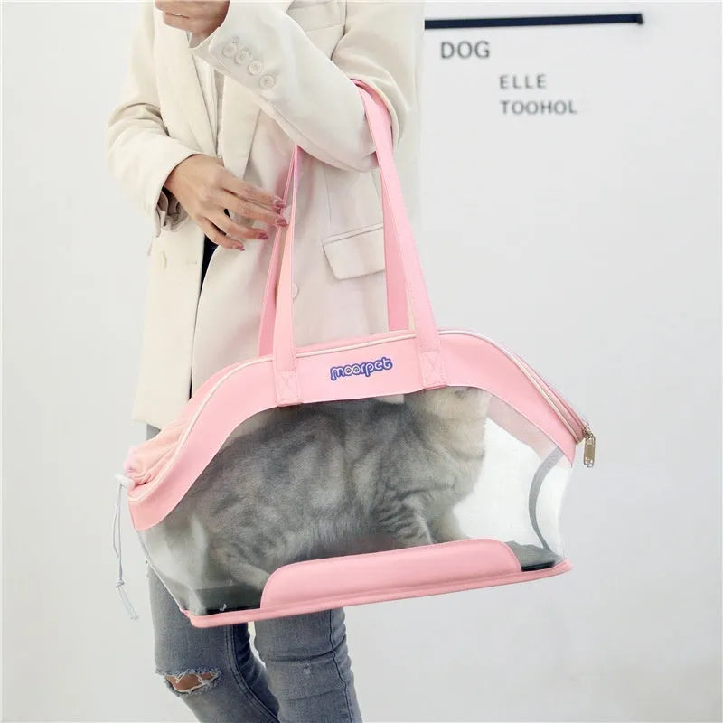 Leather cat outing carry bag in Milan White colour with 25 litre capacity.