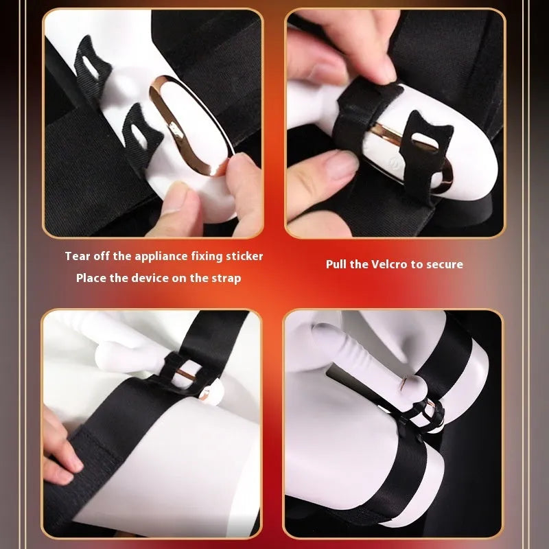 Black knitted belt strap for women's intimate toy accessories