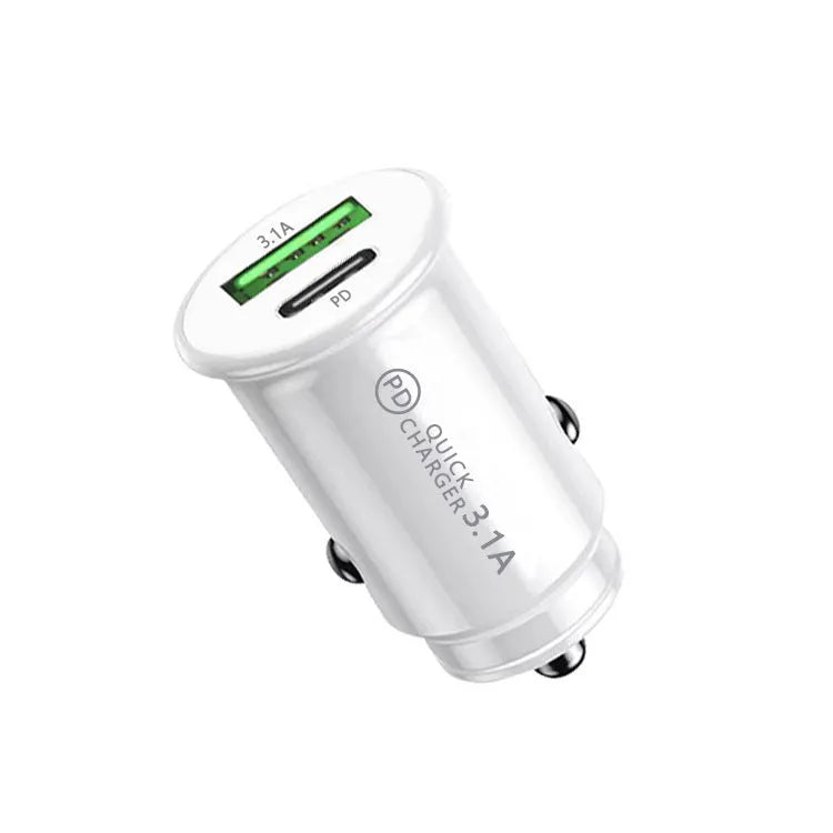 Dual USB port car charger converter in black bare metal for 12V cigarette lighter socket charging