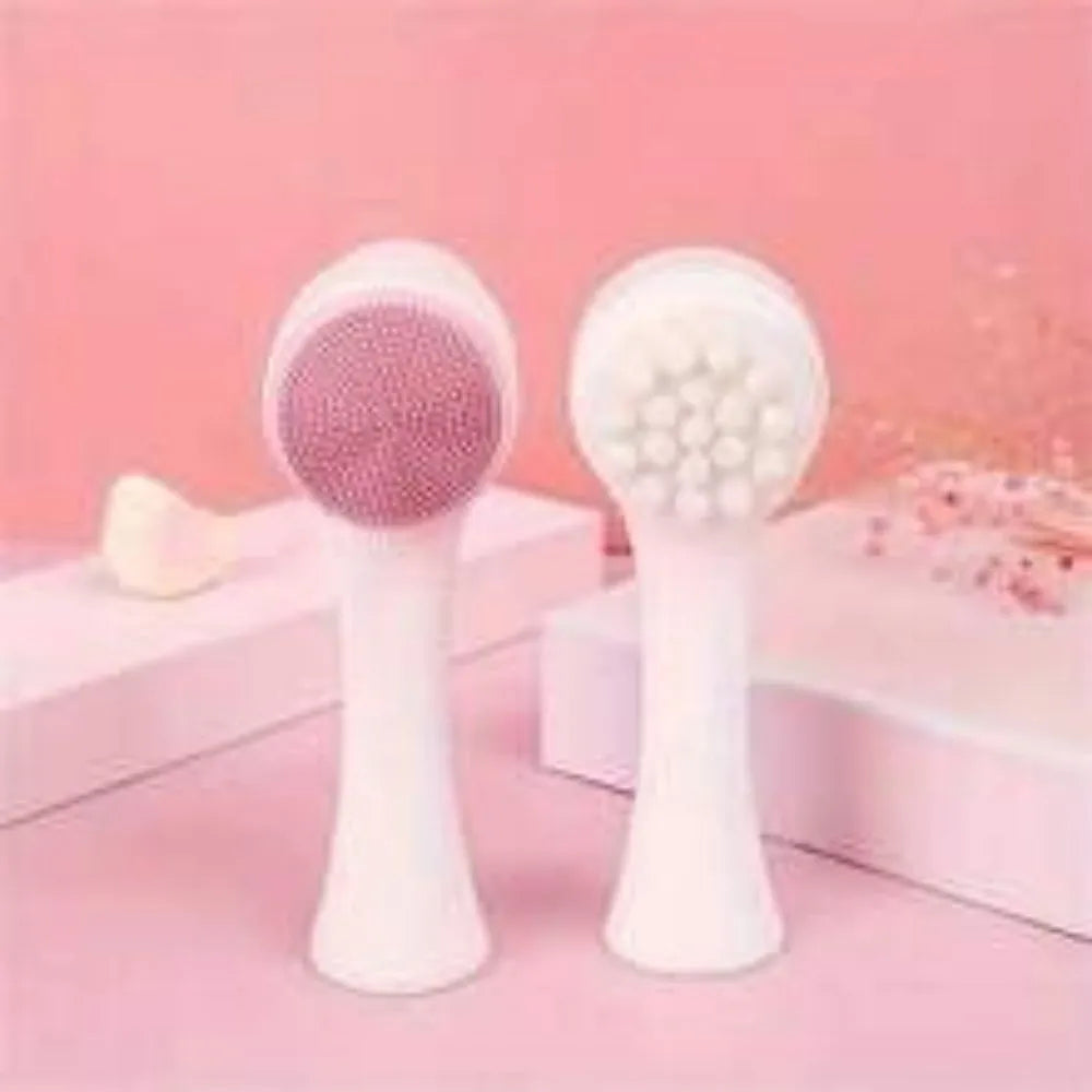 Blue pet paw brush with soft nylon bristles for grooming dogs and cats