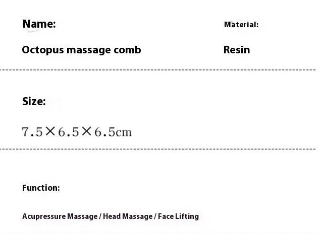 Small pink octopus-shaped massage comb for facial meridian and periocular massage