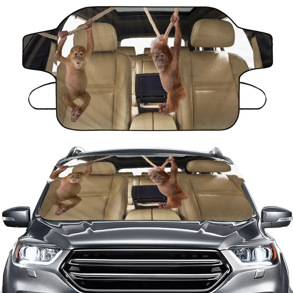 Car front snow protection cover measuring 130x70cm with aluminium fabric and lanyard installation