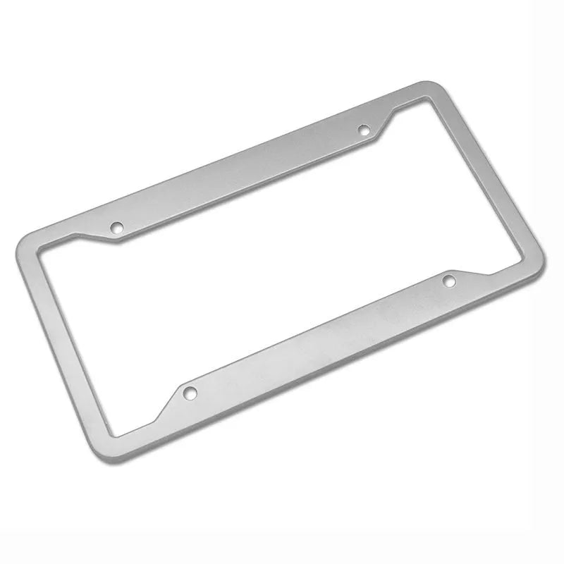 Aluminium alloy licence plate frame for 20x15cm UK plates in stainless steel with four finish options