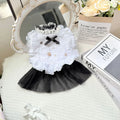 White yarn waltz gauze skirt pet dog clothing in princess style for small dogs