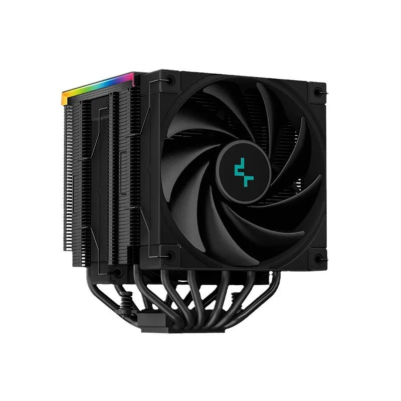 Twin tower CPU air cooler with digital temperature display in black colour