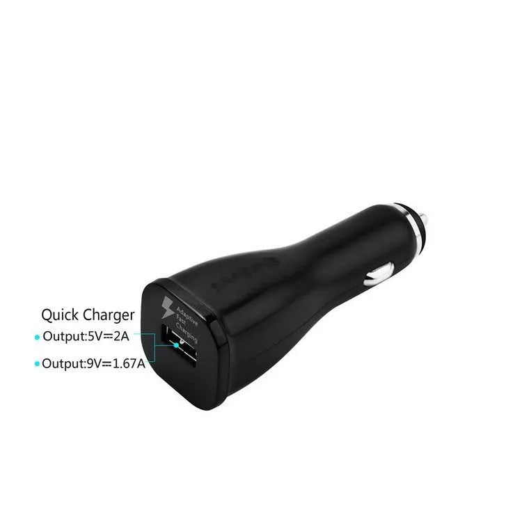 White QC30 single port USB car charger with QC2.0 fast charge certification