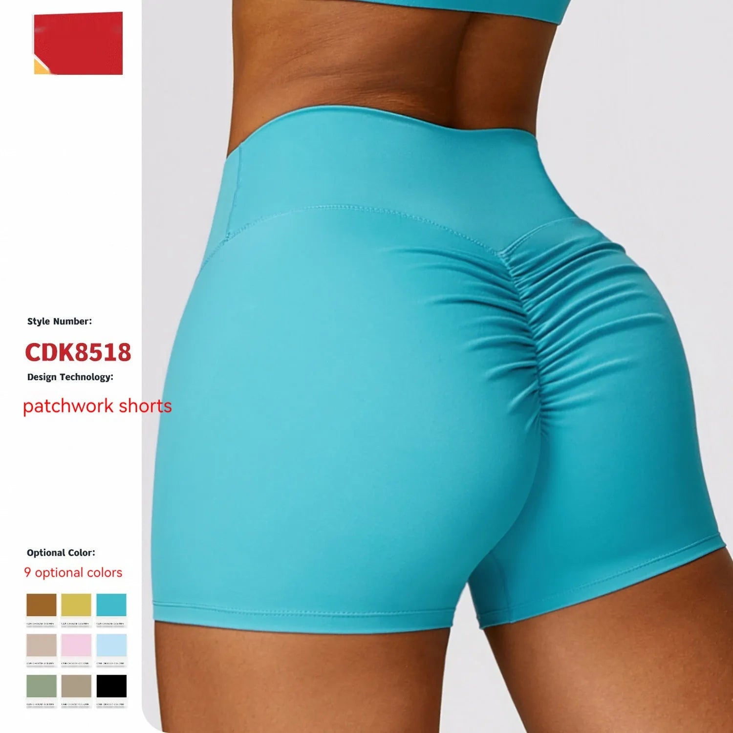 Women's high waist nylon yoga shorts with belly contracting design in basil green colour