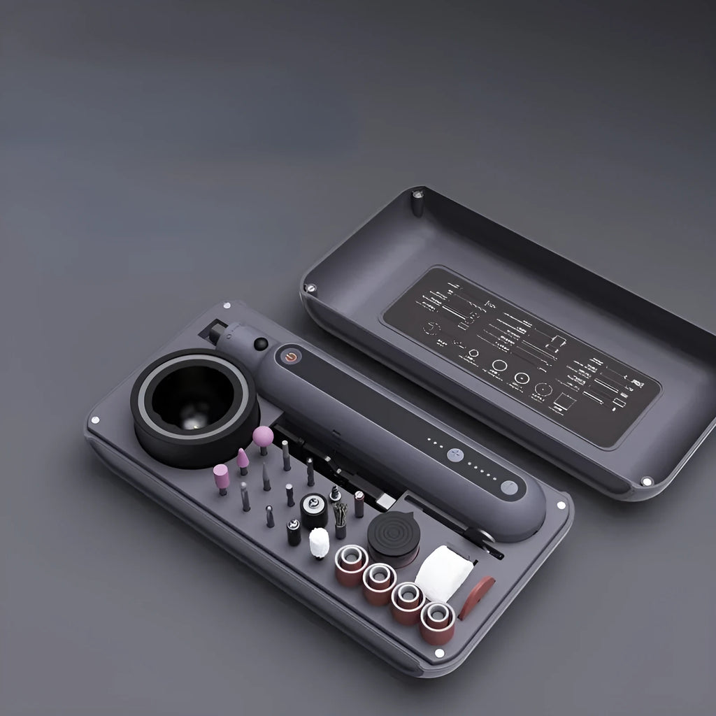 64W mini electric polishing and cutting machine set with lithium battery and five-speed control