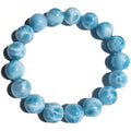 Handmade blue sea-pattern natural crystal Bodhi bracelet with pearl accents on wrist