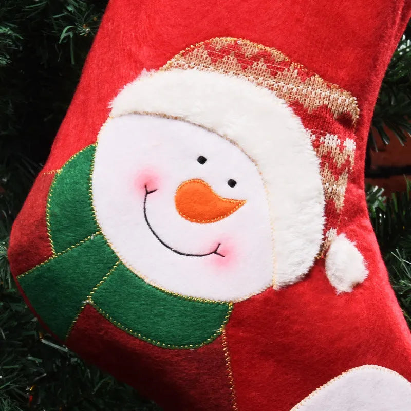 Christmas candy bag socks pendant decorations showing elk, old man, and snowman designs
