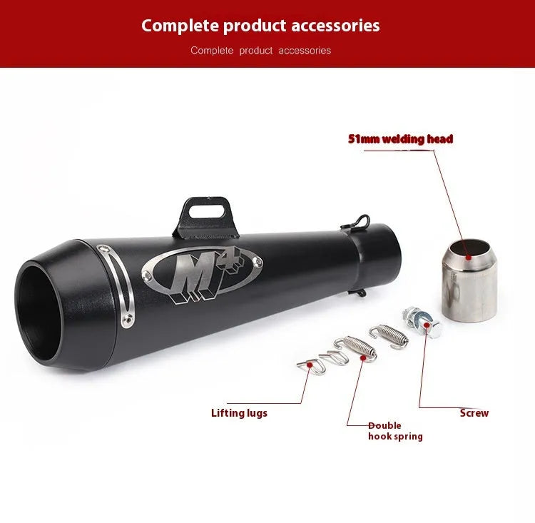 Universal M4 motorcycle exhaust pipe for large displacement bikes in multiple colour options