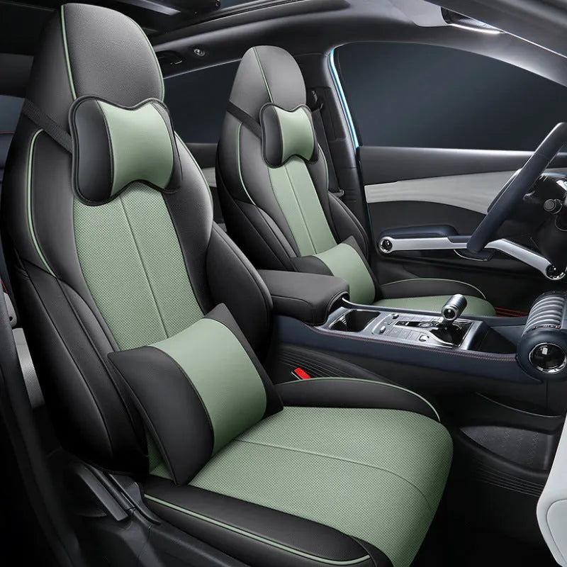 BYD Yuan PLUS car cushion cover in multiple colour options including green, grey, black, blue, and red