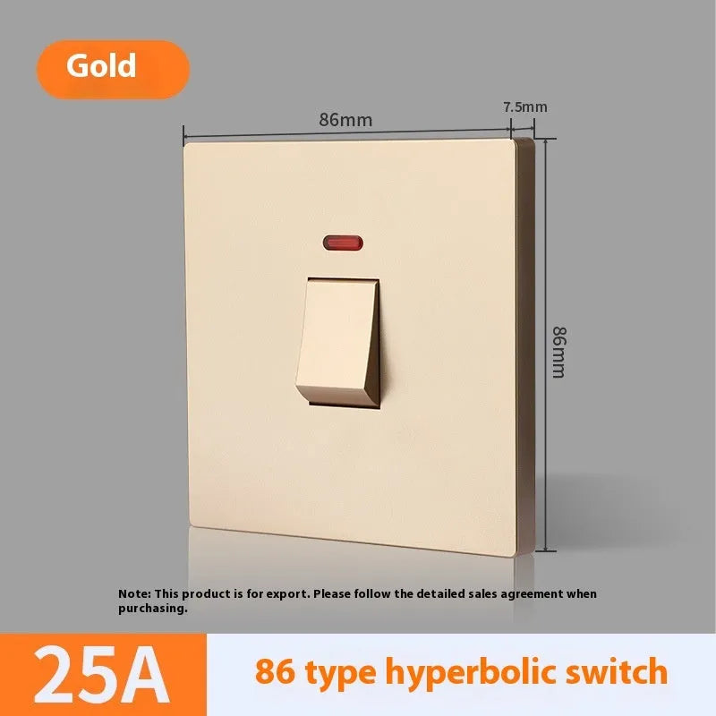 Curved rack electrical switch with light indicator for water heaters and air conditioners